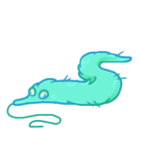 Turquoise Worm on a string