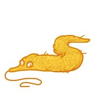 Golden Worm on a string