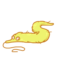 Yellow Worm on a string