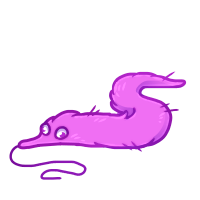 Purple Worm on a string