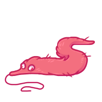 Red Worm on a string