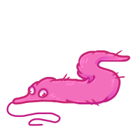 Pink Worm on a string