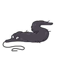 Black Worm on a string