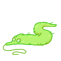 Lime Worm on a string