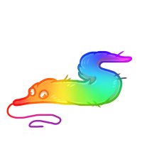 Rainbow Worm on a string